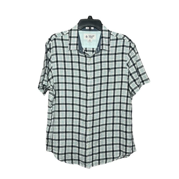 Original Penguin Linen Blend Men's Button Up Shirt - Picture 1 of 6